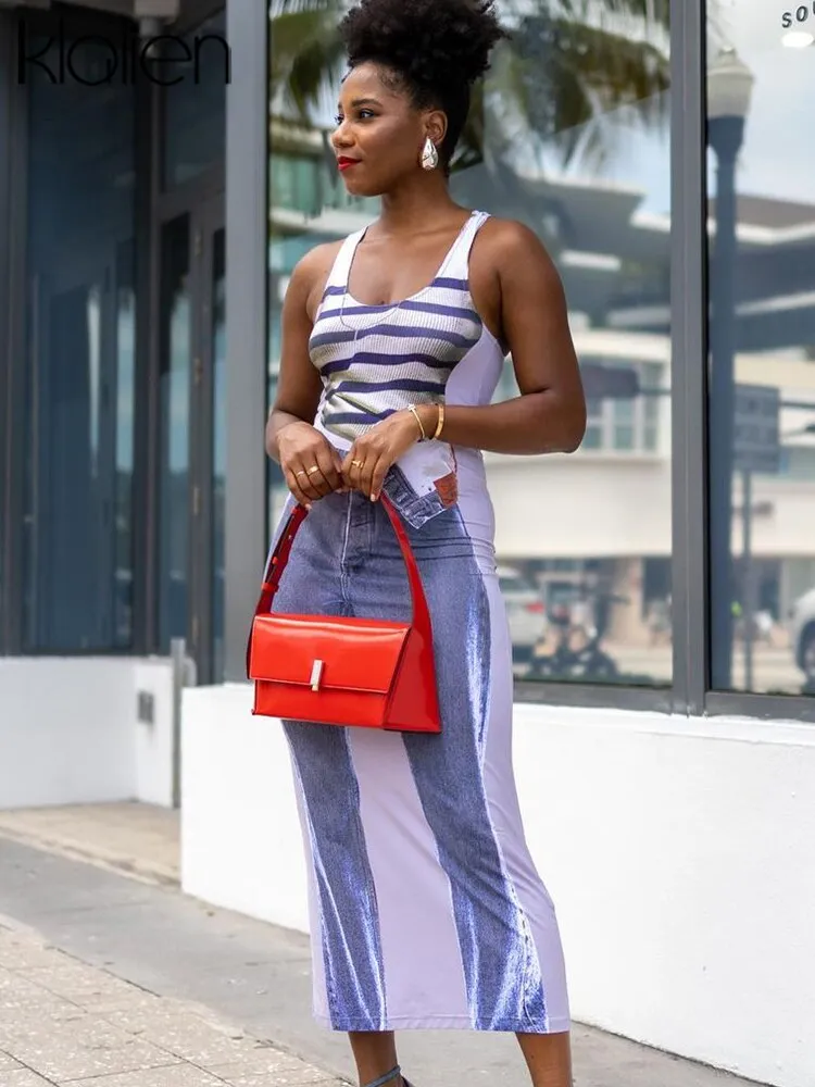 Znbbw 3D Printed y2k Long Dresses Women Summer Casual Sleeveless Streetwear Bodycon Club Party Vacation Midi Dress vestido - Image 6