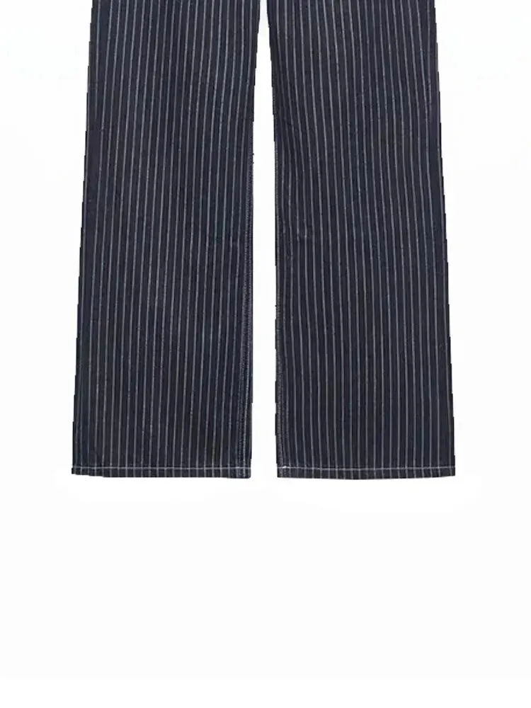 Znbbw Women Vintage Jeans For Women 2023 Striped Denim Jeans Work Pants Women jeans - Image 3