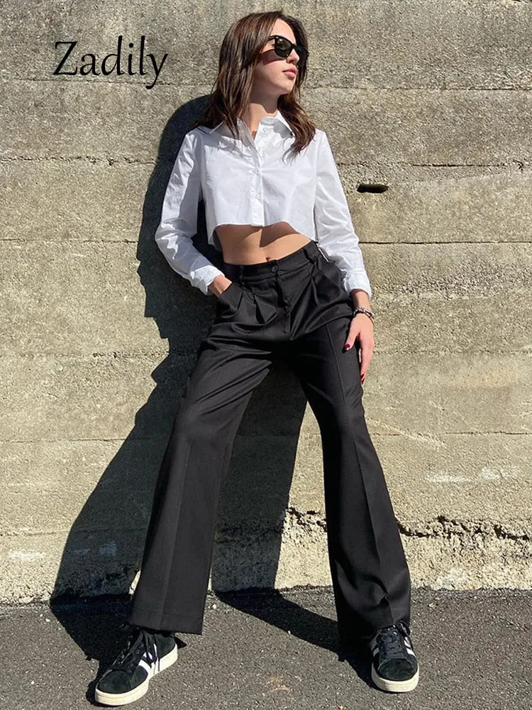 znbbw 2023 Spring Streetwear Long Sleeve Women Whiter Shirt Korea Style Y2K Minimalist Button Up Woman Crop Top Blouse Clothing - Image 5