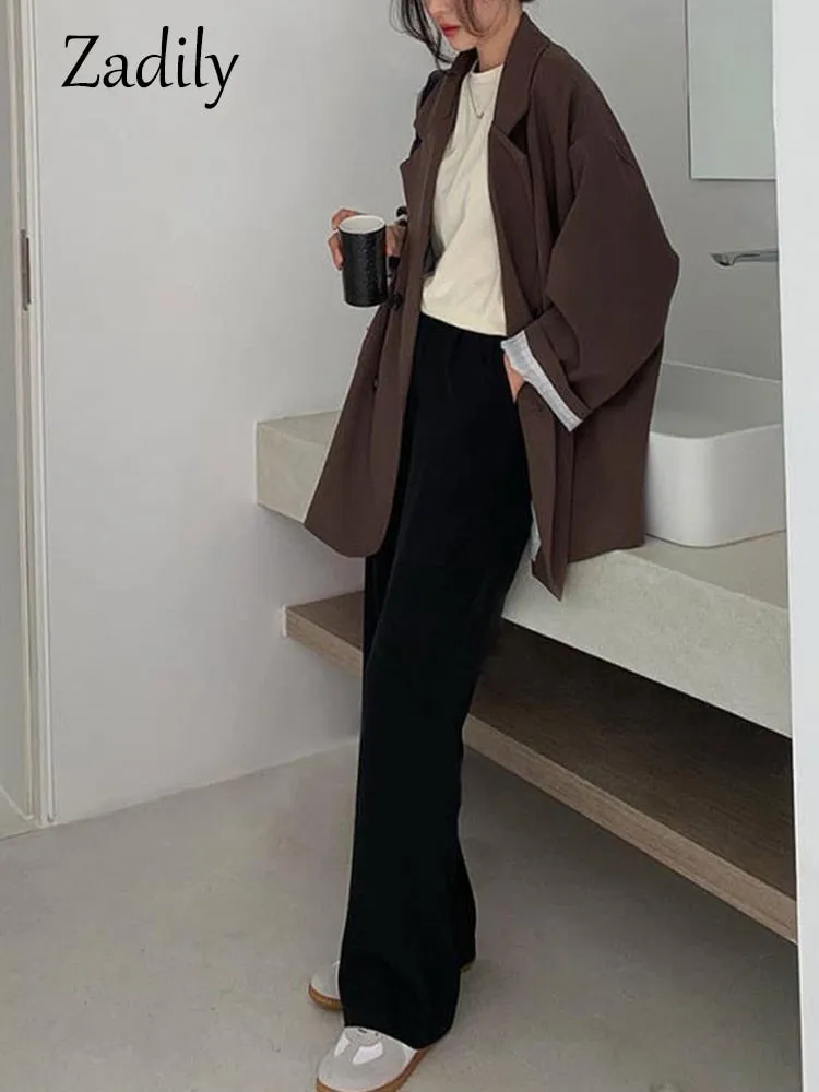 znbbw 2023 Autumn Casual Long Sleeve Blazer Women Korean Style Oversize Ladies Suit Blazers Work Female Clothing Jacket Coat - Image 8