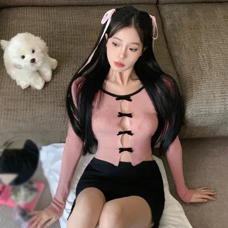 Znbbw Women's sweater Breathable Sweet  long sleeves Thin style Women's sweater Top - Image 7