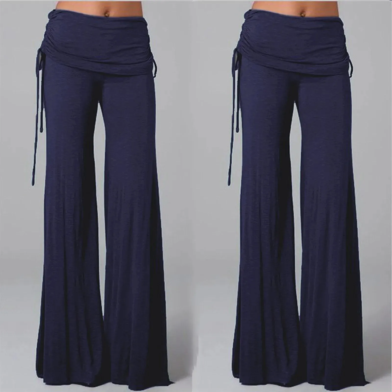 Znbbw Women Long Flare Pants Autumn Fashion Casual Wide Leg Solid Color Loose Trousers Female Comfortable Dance Yoga Trousers - Image 2