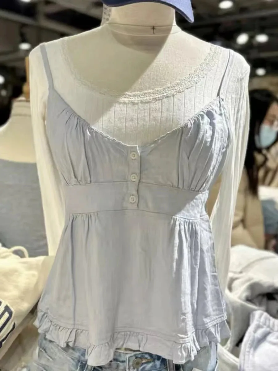 Znbbw Women Vintage Plaid Button Camis Top Cute Preppy Style Sleeveless Lace-up Cotton Tank Tops Female Casual Sweet Summer Vests 2024 - Image 9