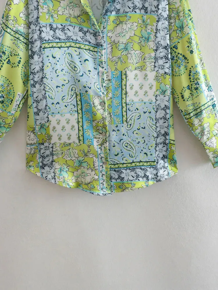 Znbbw ZBZA Woman 2023 Casual Blouses Summer Spring Fashion Long Sleeve Vintage Print Loose Long Shirts Female Tops 202302 - Image 7