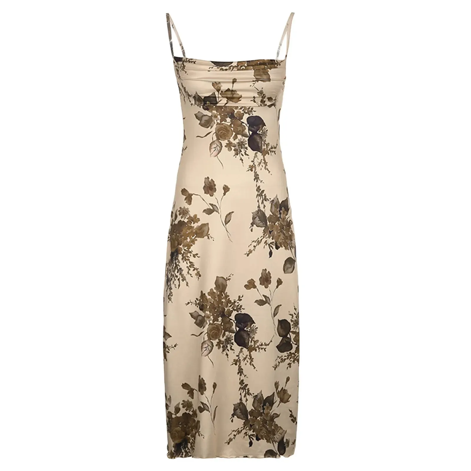 Znbbw Women Fashion Summer Sexy Sleeveless Spaghetti Strap Long Dress y2k Floral Print Bodycon Holiday Party Clubwear Maxi Dresses - Image 3