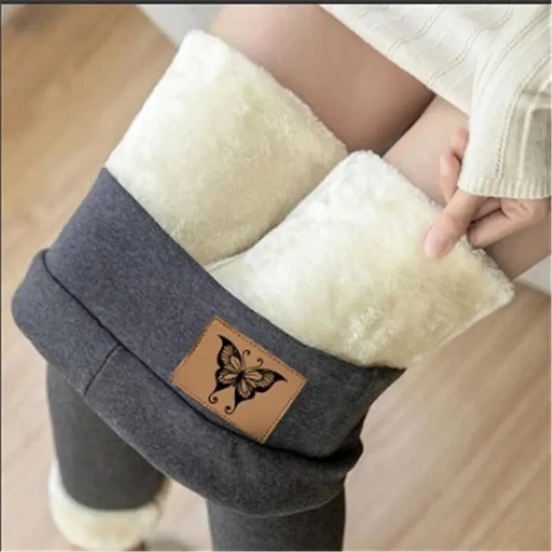 Znbbw Women Leggings 2023 Winter Warm Velvet Fleece Lined Slim High Waist Skinny Pants Female Solid Color Thick High Stretch Leggings - Image 2