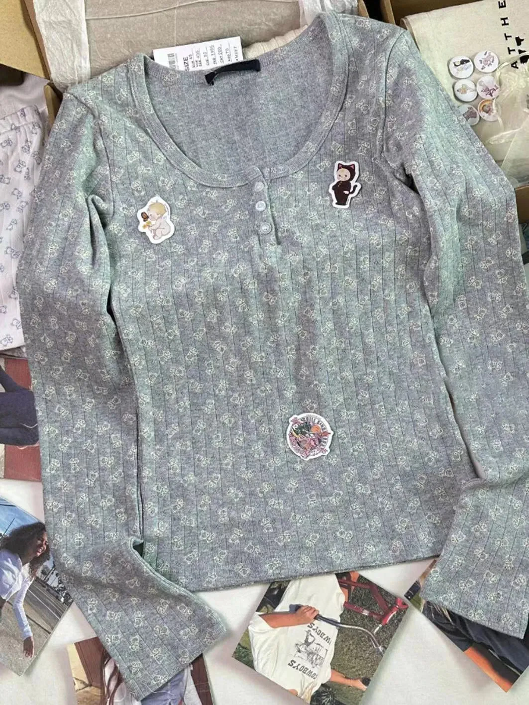 Znbbw Bear Print Eyelet Casual Long Pants Women Clothes Cotton Elastic Waist Home Trousers Vintage Cute Autumn Straight Pants - Image 15