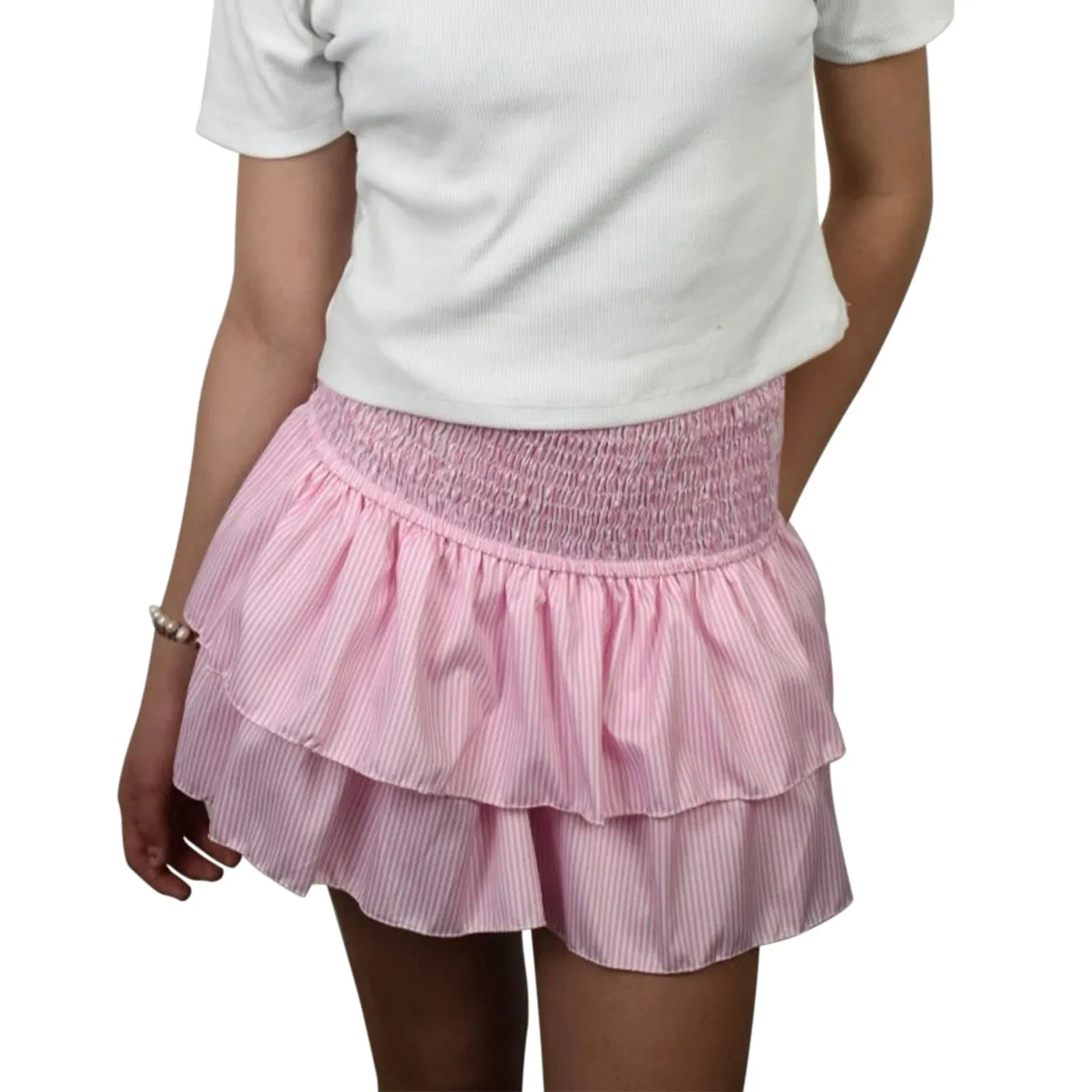 Znbbw Women's Kawaii Aesthetic Mini Skirts Elegant High Waist Pleated Printed Ruffled Layered Skirts Summer A-line Skirts Streetwear - Image 5