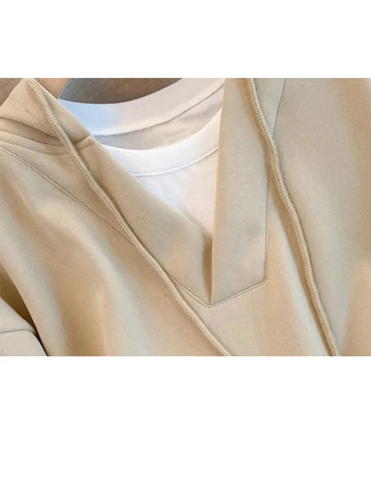 Znbbw Women's Patchwork Long Sleeve Blue Hoodies Pullover 90s Vintage Streetwear 2000s Korean Fashion Harajuku Sweatshirt Top Clothes - Image 4