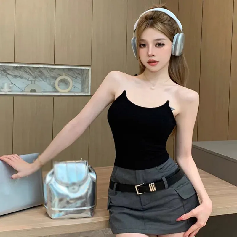 Znbbw Women's Korean One Size Slim Strap Invisible Shoulder Strap Slim Fit Sexy Fashion Strap Chest Cushion Strap Tank Top - Image 8