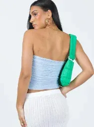 Znbbw Women Summer Cute Skinny Tube Tops Blue Sleeveless Backless Off Shoulder Ruched Bandeau Crop Tops Streetwear y2k - Image 4