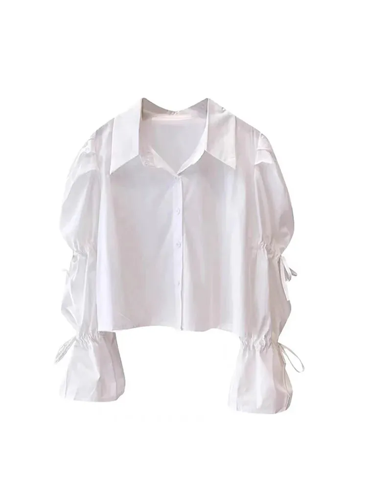 Znbbw Women White Two Piece Set Shirt and Blouses Ladies Harajuku Elegant Y2k 90s Aesthetic Vintage Long Sleeve Shirt Top Clothes - Image 3