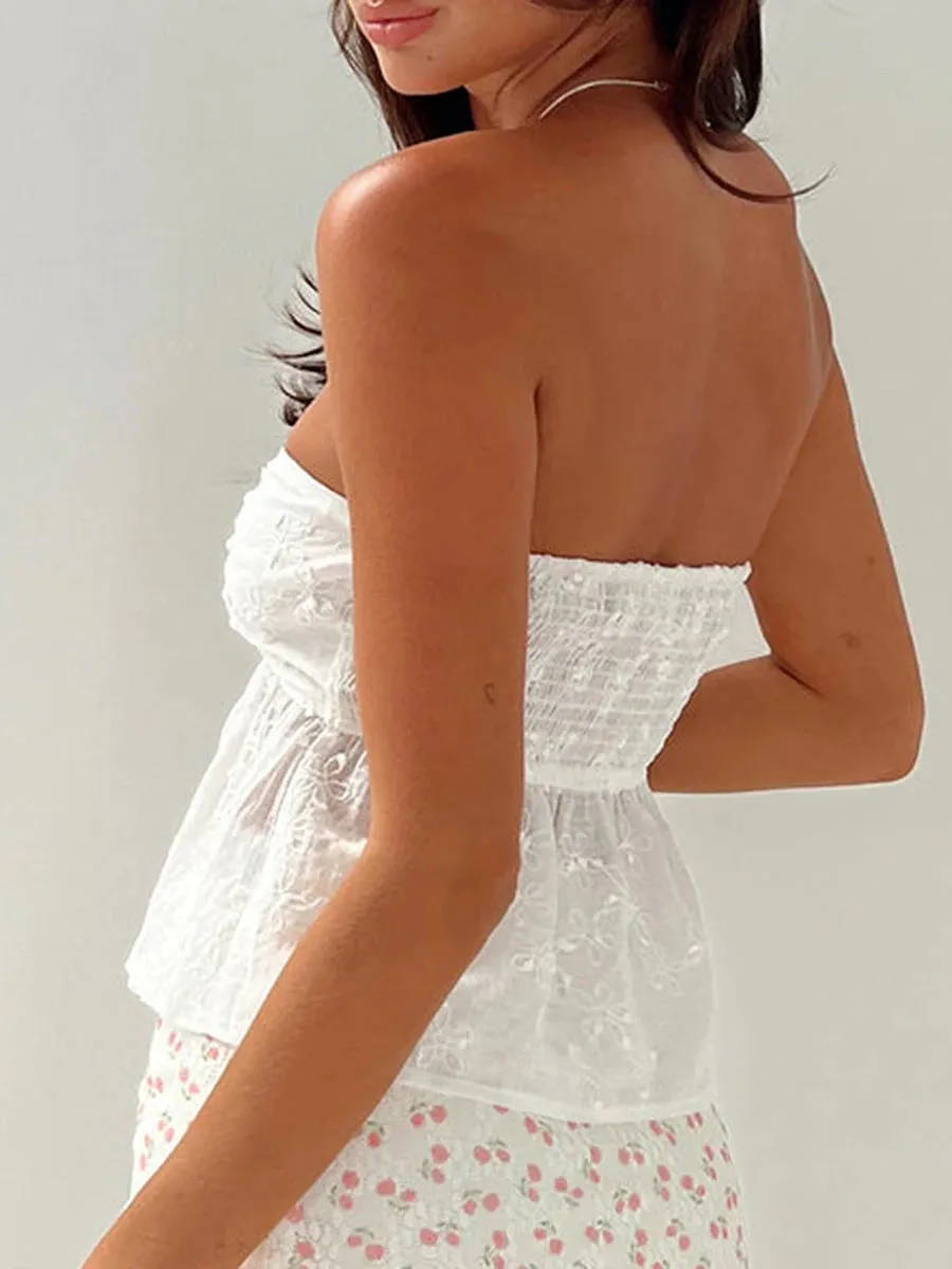 Znbbw Women Summer Sexy y2k Fairycore Crop Tops T-shirts Elegant Flower Tie-up Patchwork Tanks Tops Kawaii Aesthetic Clothes - Image 6