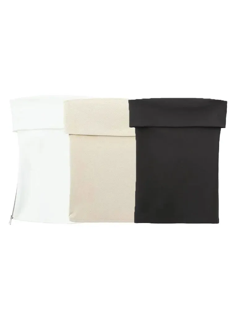 Znbbw 2023 Side Zipper Cropped Bustier Tops Summer Strapless Corest Women Tank Top Sleeveless Party Club Crop Tops F38 - Image 13