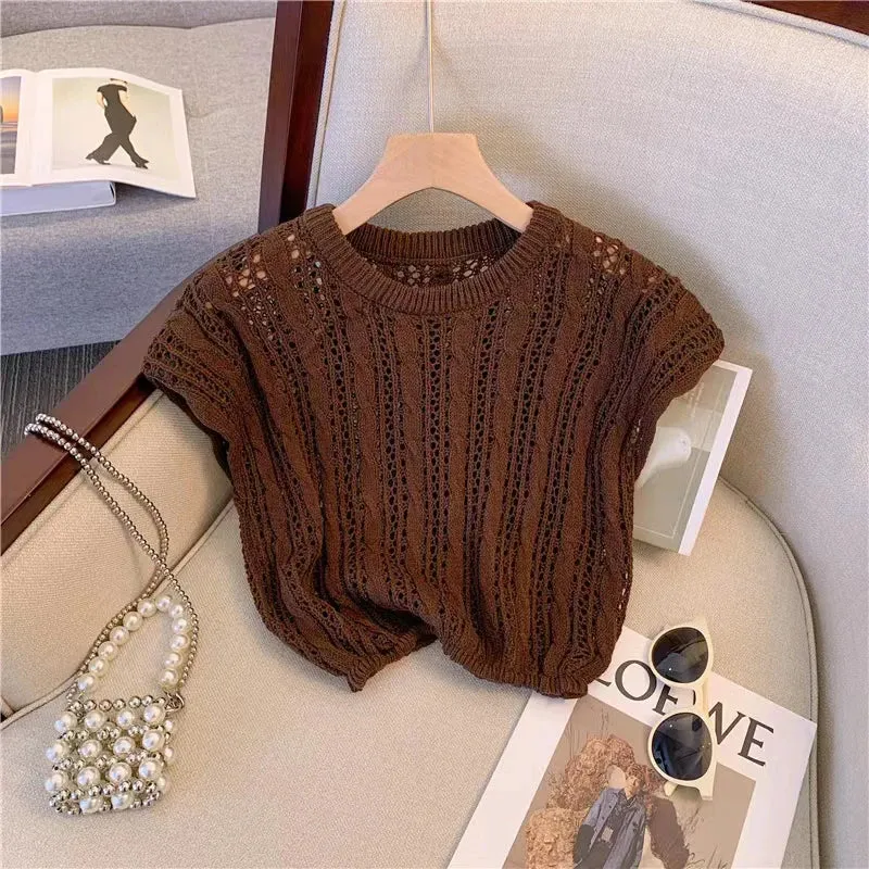 Znbbw Women Hollow Out Sexy Camis Korean Fashion Design Knitted Sleeveless Tops Casual Female All Match Tanks Summer New - Image 5