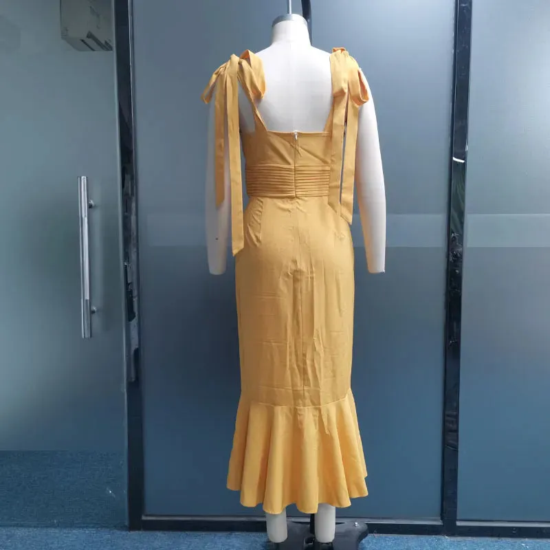 Znbbw Women Maxi Dress Fashion Sling V Neck Lace Up Sleeveless Nipped Waist Elegant Party Beach Sexy Bodycon Dresses Streetwear - Image 6