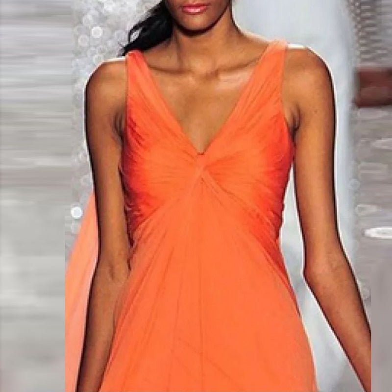 znbbw Women Sexy V-Neck Stitching Dress 2023 Fashion Sleeveless Retro A-Line Maxi Dress Elegant New High Street Slim Mesh Party Dress - Image 6