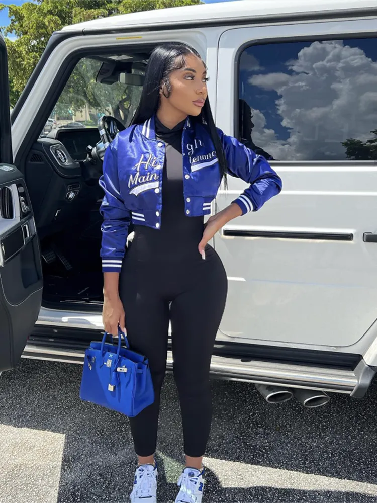 znbbw Autumn Letter Patchwork Varsity Jackets Casual Outfit For Women 2023 Long Sleeve Button Up Baseball Jacket Female Jacket - Image 7