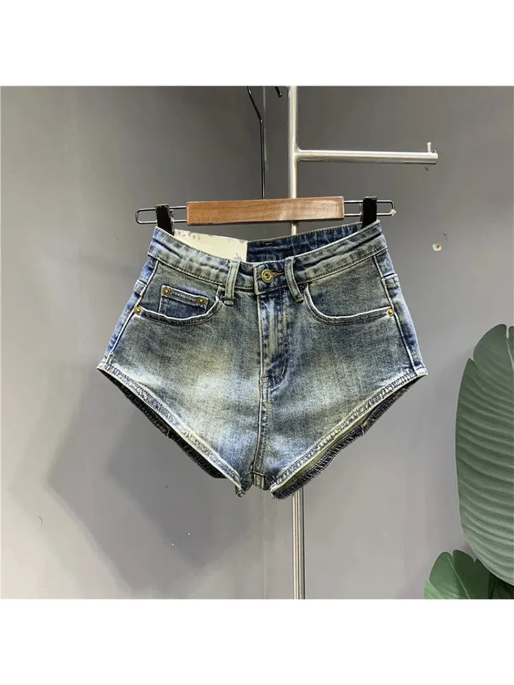 Znbbw Women's Ligtht Blue Denim Shorts Streetwear Y2k Mini Short Pants Harajuku Korean Vintage High Waist Shorts Jeans 2000s Clothes - Image 7