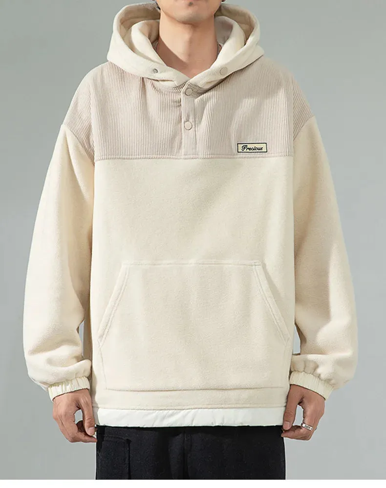 Znbbw Men Fleece Hoodies Autumn Winter New Loose Harajuku Pullover Tops Streetwear Long Sleeve Sweatshirts Hip Hop Men's Clothing - Image 6