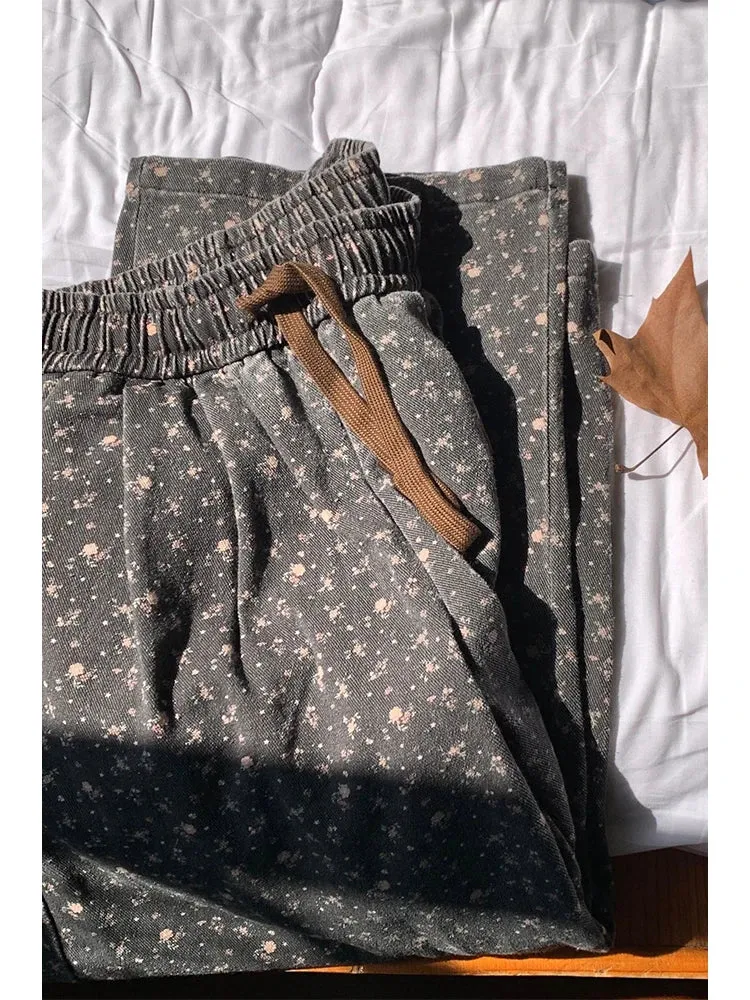 Znbbw Women's Print Sweatpants Harajuku Streetwear 90s Aesthetic Y2k Emo 2000s High Waist Baggy Pants Vintage Trousers Trashy Clothes - Image 6