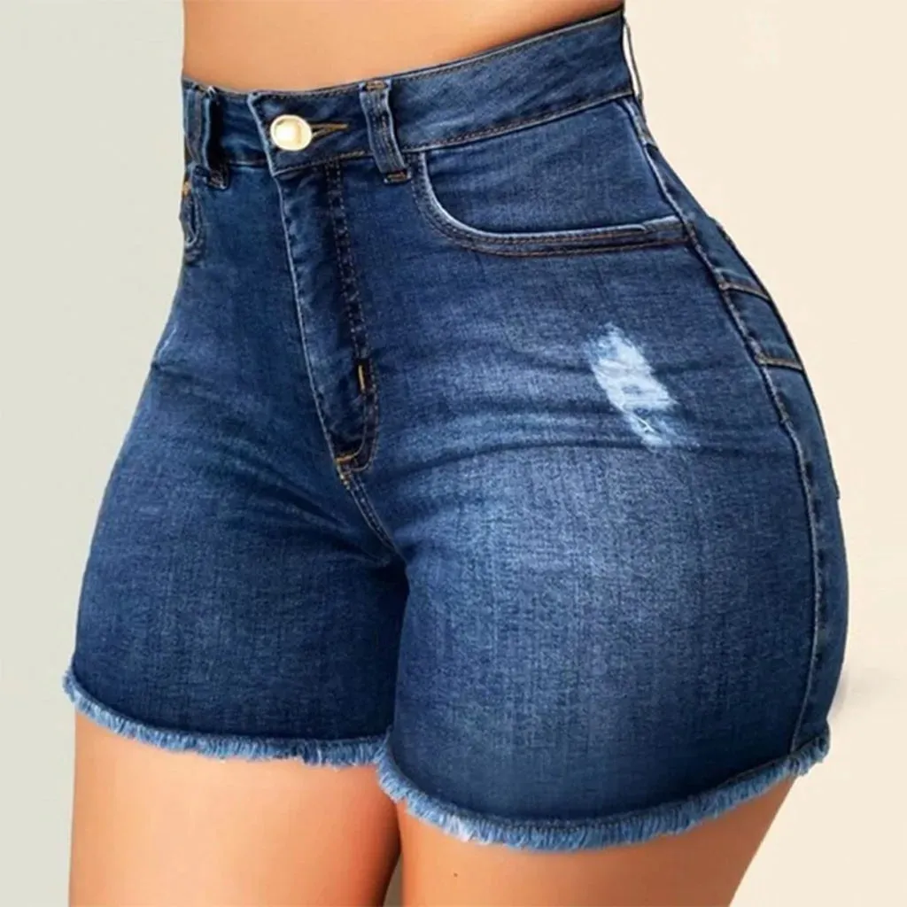 Znbbw Women Push Up Denim Shorts Ripped Jeans High Waisted Hotpant Slim Fit Denim Short Summer Fashion Female Sport Ultra Shorts - Image 3