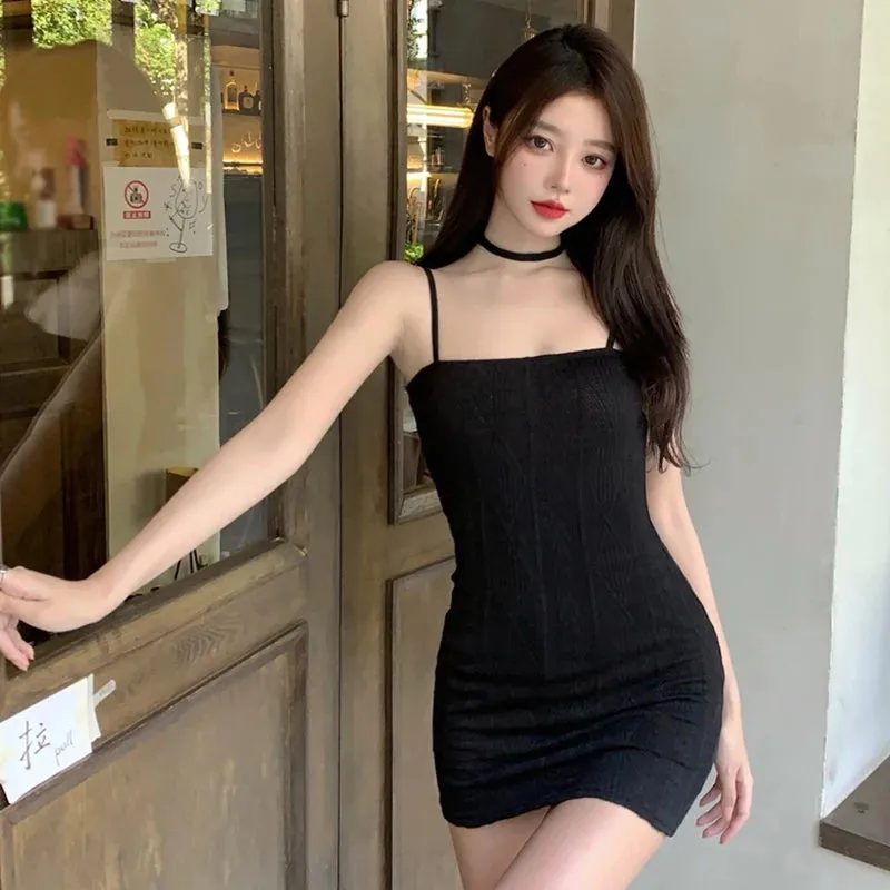 Znbbw Women's Dress Knitted Versatile Camisole Dress Summer Solid Color Dress - Image 4