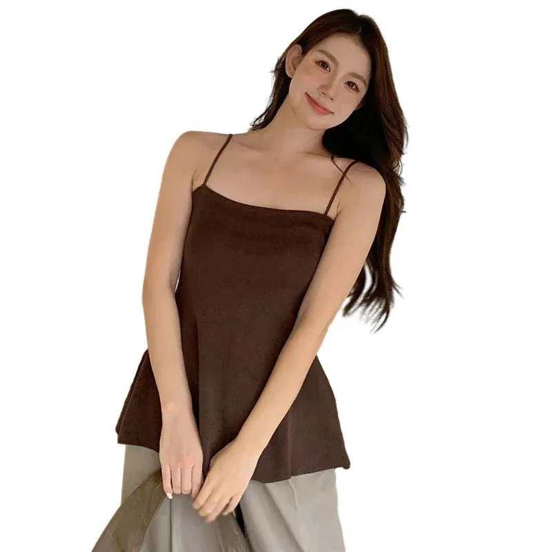 Znbbw Women's Crop Top Korean Version Summer Solid Colour Sleeveless Tank Tops - Image 7