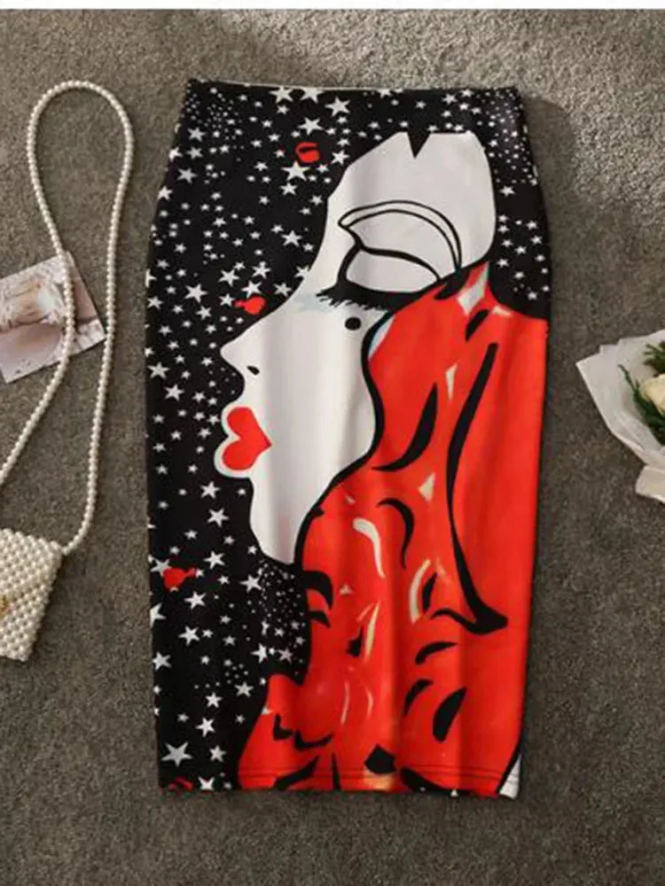 Znbbw Women's Pencil Skirt New Cartoon Mouse Print High Waist Slim Young Girl Summer Large Size Japan Female Falda GD018 - Image 10