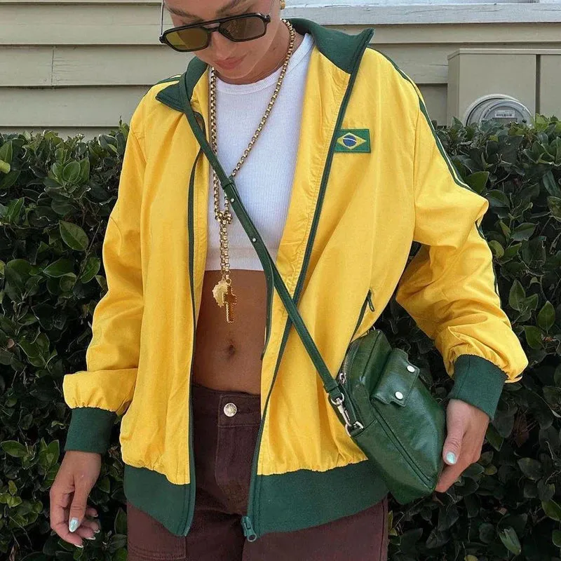 Znbbw and American autumn new women's long sleeved round neck casual letter contrasting printed sports style hoodie - Image 5