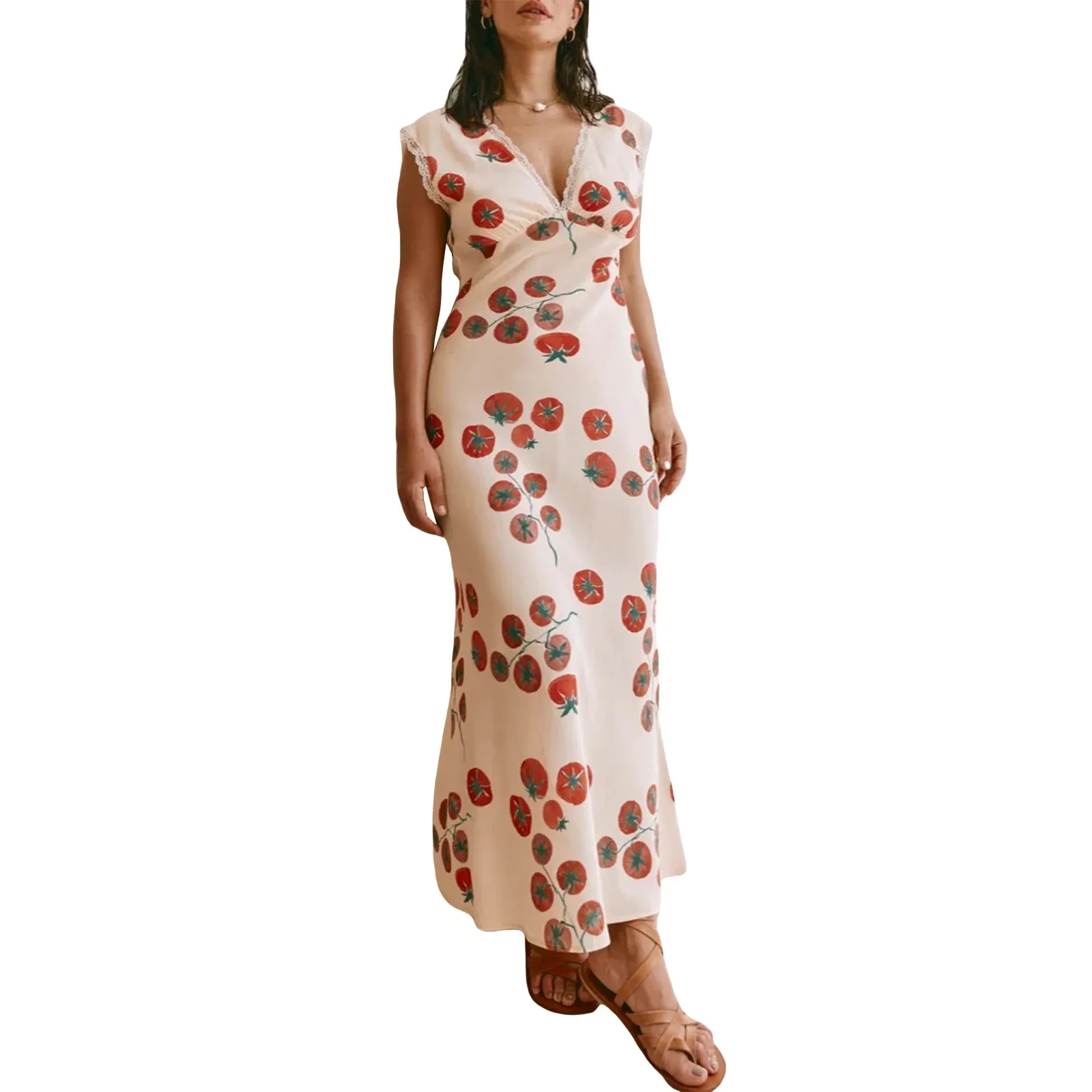 Znbbw Women y2k Aesthetic V Neck Maxi Dress Vintage Floral Print Sleeveless Backless Long Dress Bohemian Beach Midi Dress Streetwear - Image 9