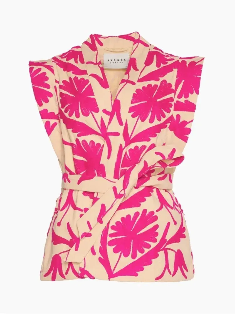 Znbbw Women's V-neck Vintage Printed Vest Coat Lady Fashion Casual Loose Sleeveless Tops 2023 Female Chic Elegant Club Street Wear - Image 4