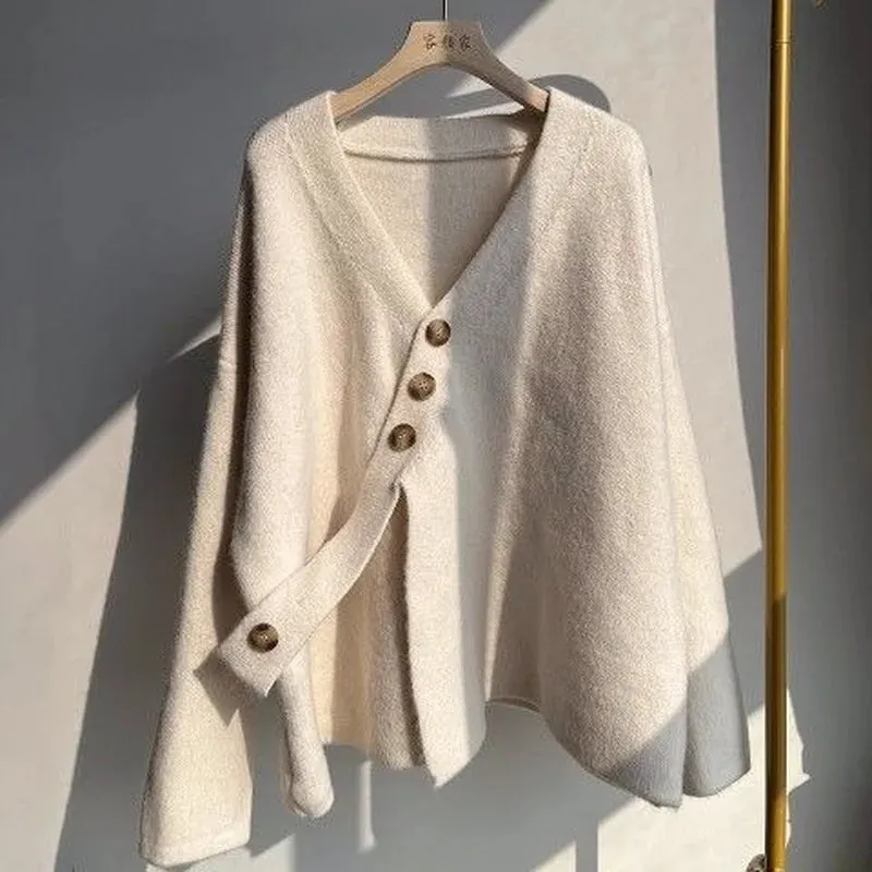 Znbbw women's jacket design small autumn winter high-quality soft loose long thick knit cardigan long sleeve sweater cardigan - Image 13