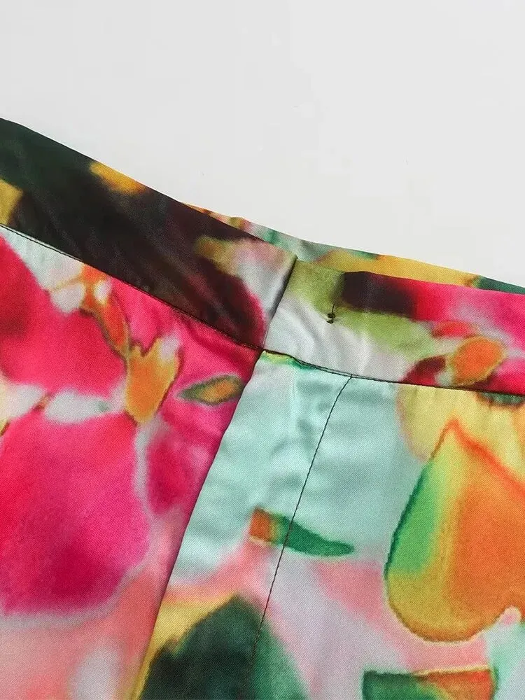 Znbbw 2023 Spring Autumn Pant Women High Waist Floral Print Casual Wide Pants Womens Streetwear Straight Trousers Women 202307 - Image 7