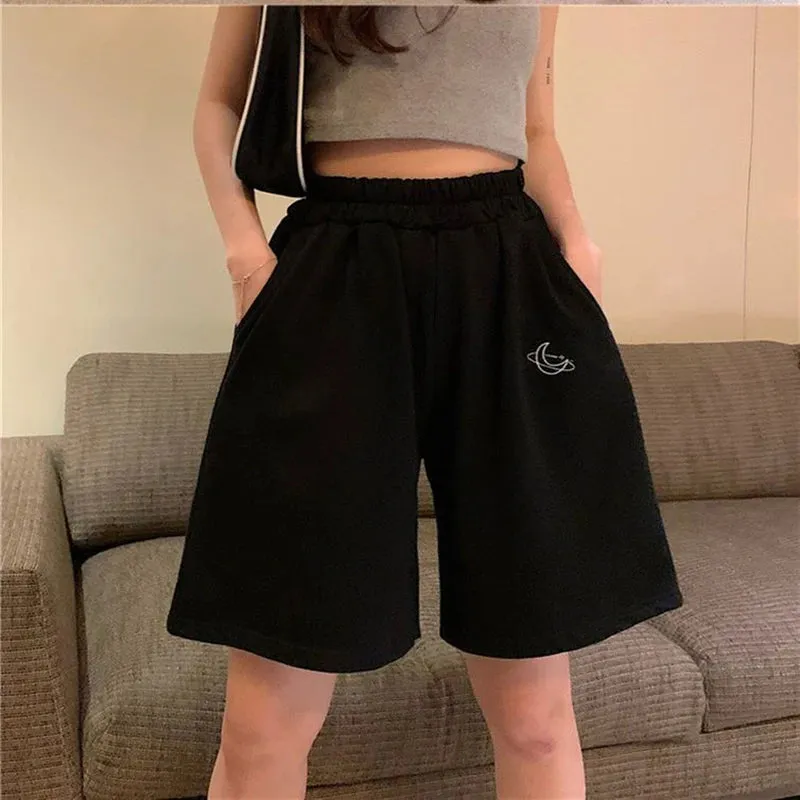Znbbw Women High Waist Sweatpants Korean Fashion Plus Size Casual Loose Wide Leg Pants Harajuku All Match Female Running Shorts - Image 6