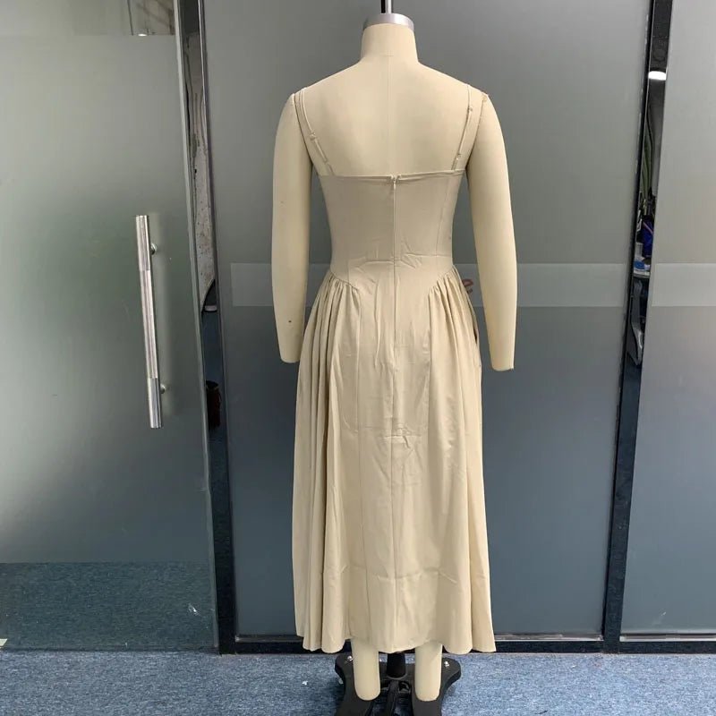 Znbbw Women Maxi Dress Summer Fashion Elegant Sling Solid Nipped Waist Sleeveless Loose Party Beach Sexy Dresses Streetwear - Image 5