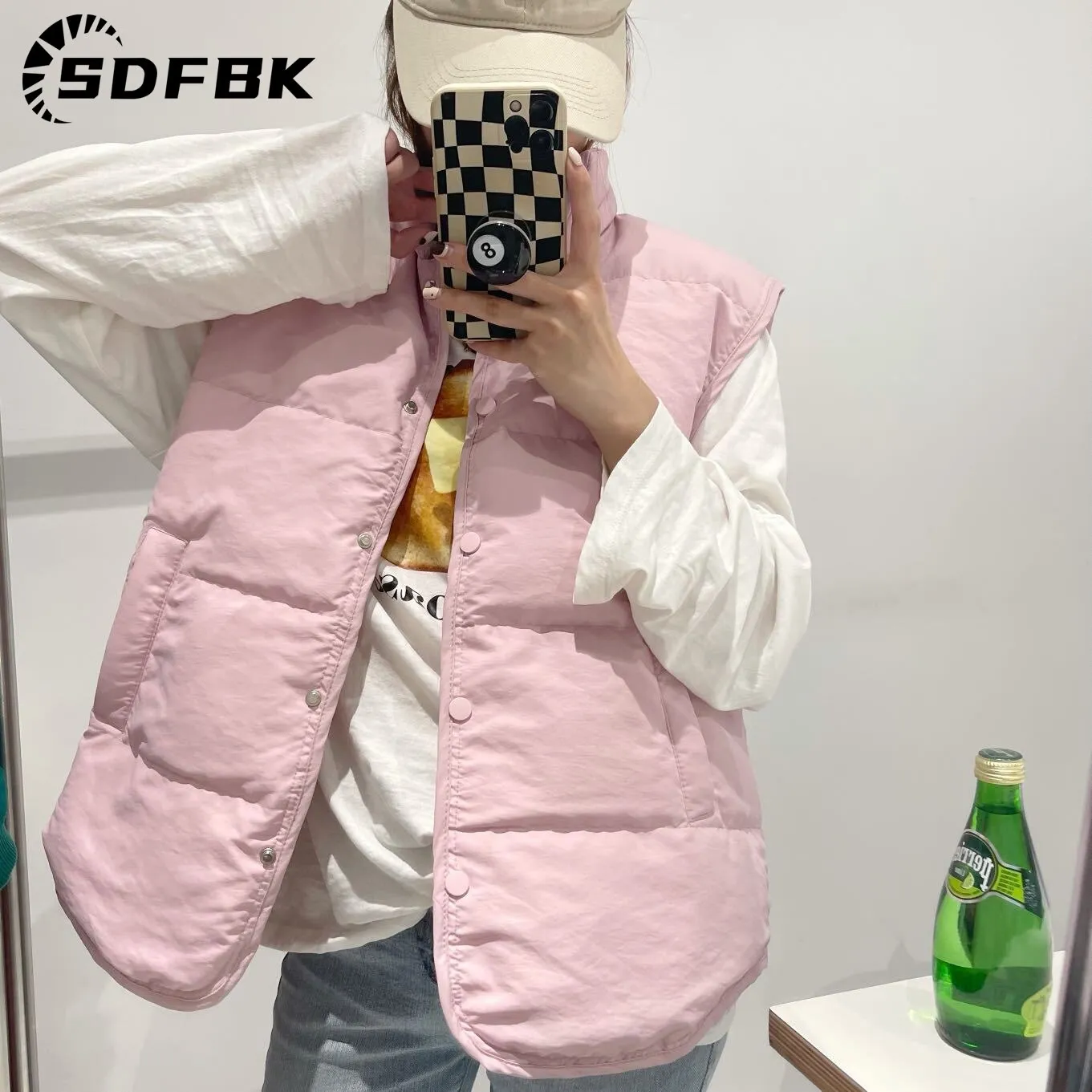 Znbbw Women Vest Coat Loose Sleeveless Jackets Turn Down Collar Ladies Winter Vest Autumn Winter 2023 Fashion Oversized Warm Vests - Image 3