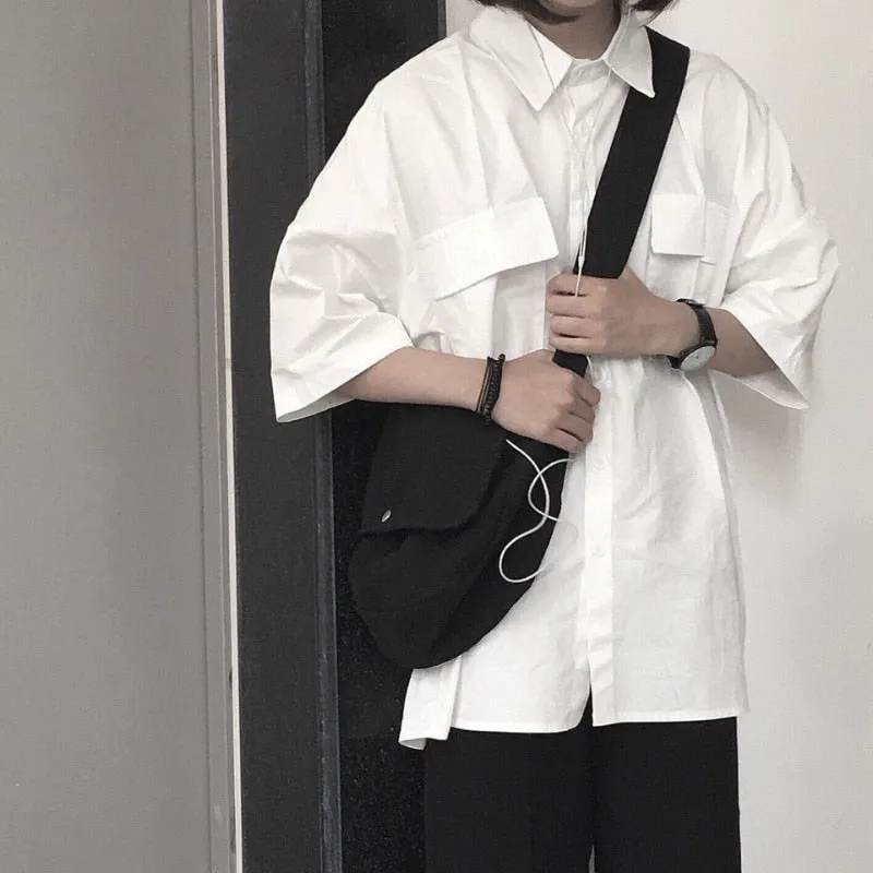 Znbbw 2023 Short Sleeve Shirt Women White Turn Down Collar Basic Casual Teen Gril Student Oversize Shirt Women Loose Blouse - Image 9