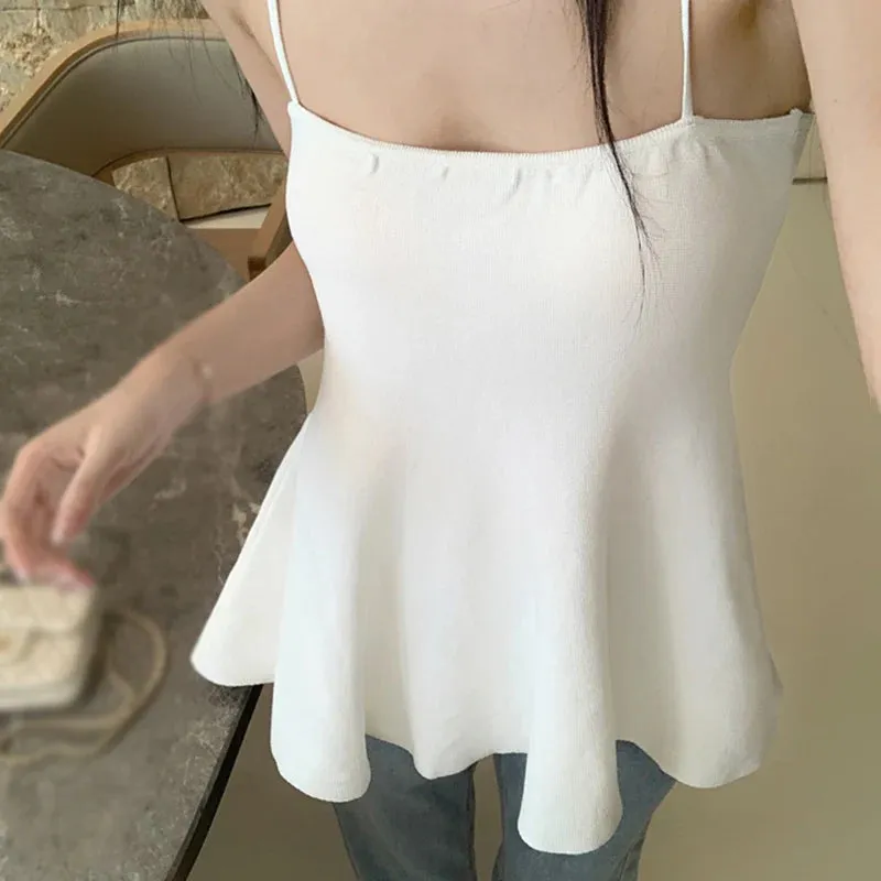 Znbbw Women's Crop Top Korean Version Summer Solid Colour Sleeveless Tank Tops - Image 5