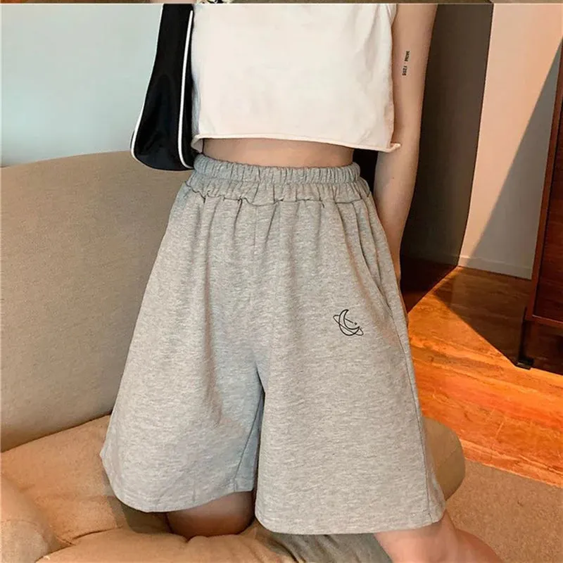 Znbbw Women High Waist Sweatpants Korean Fashion Plus Size Casual Loose Wide Leg Pants Harajuku All Match Female Running Shorts - Image 4