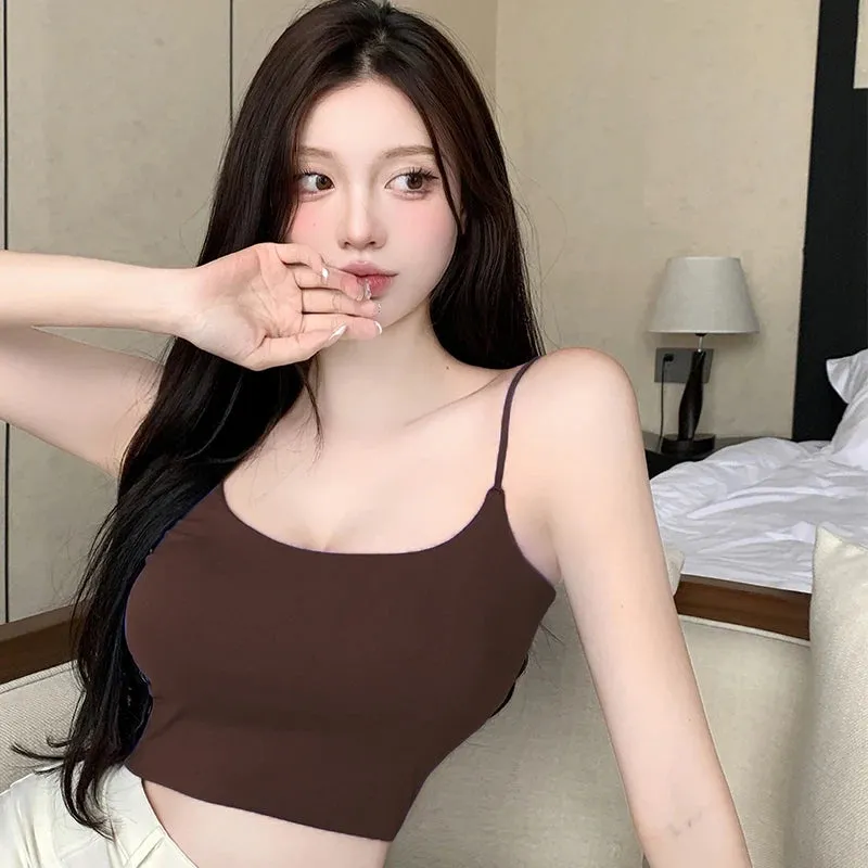 Znbbw Women's Camisole Slim Fit Sleeveless Tank Top Lightweight Crop Top Spagetti Strap  Casual Base Shirt - Image 4