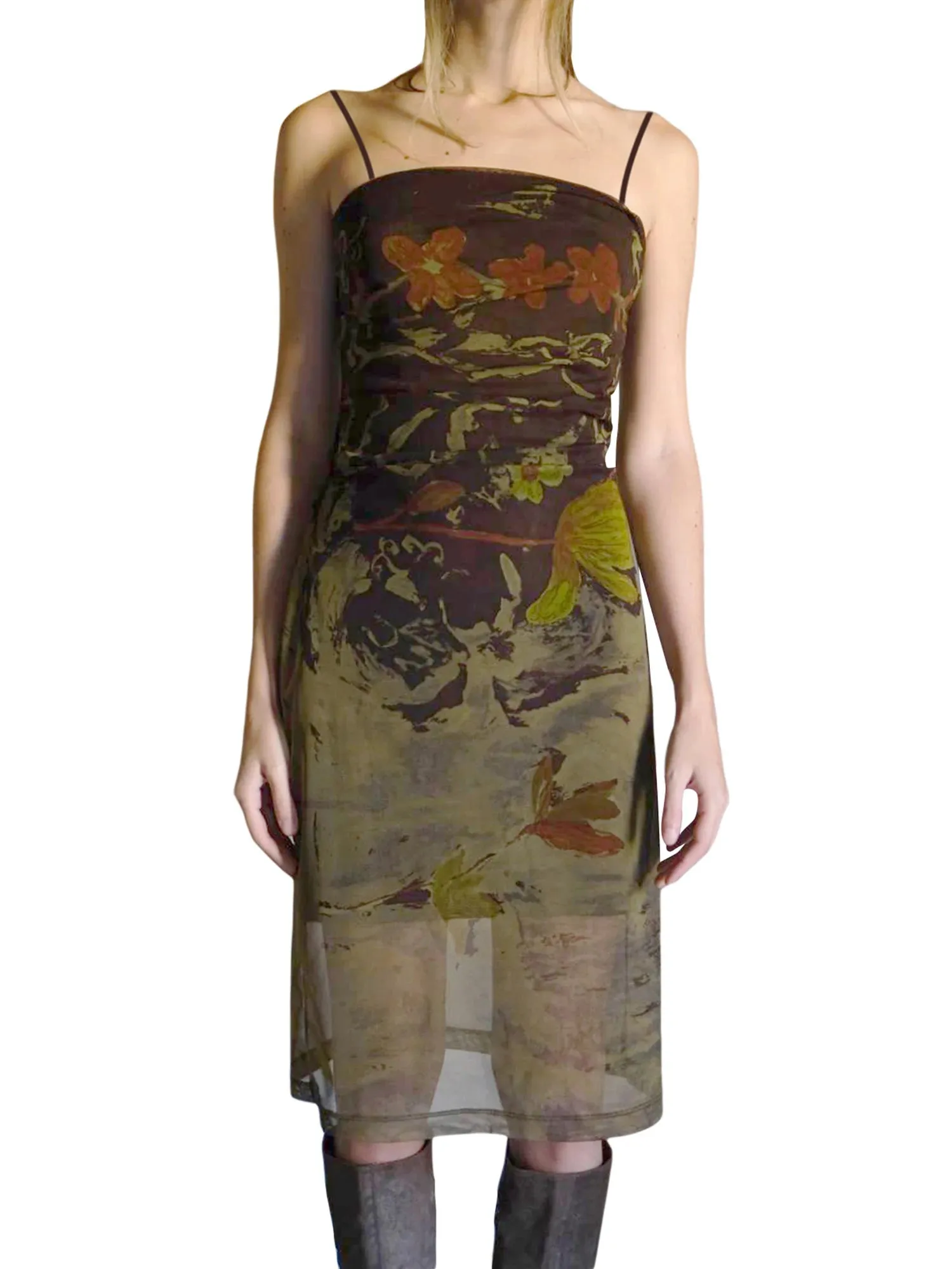 Znbbw Backless Mesh Dress for Women - Y2K Sleeveless Spaghetti Strap Party Dress Perfect for Cocktail Beach and Streetwear - Image 2