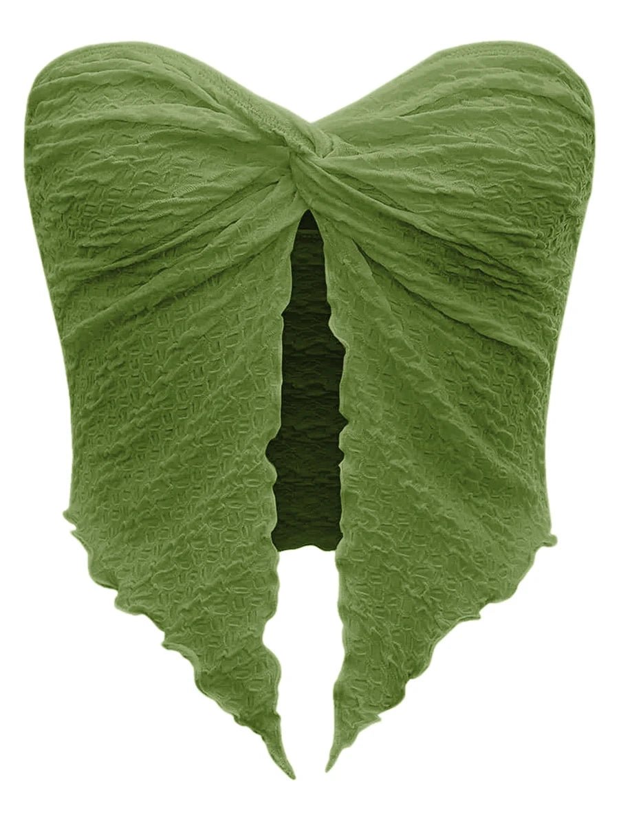 Znbbw Women Y2k Ruched Off Shoulder Tube Tops Strapless Front Open Tops Backless Bandeau Crop Top Sexy Streetwear - Image 2