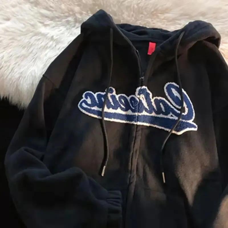 Znbbw Women Star Cartoon Patchwork Hoodies Autumn Y2K Long Sleeve Zipper Hooded Sweatshirts Female Casual Cute Oversized Jacket Coats - Image 8