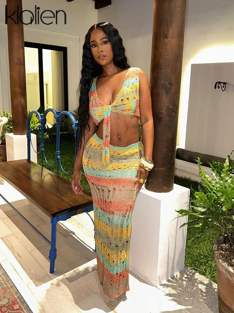 Znbbw 2 Piece Sets Vacation Outfits for Women 2023 Summer Sexy Lace Up Corset Top and Skirt Holiday Club Beachwear Ladies - Image 3