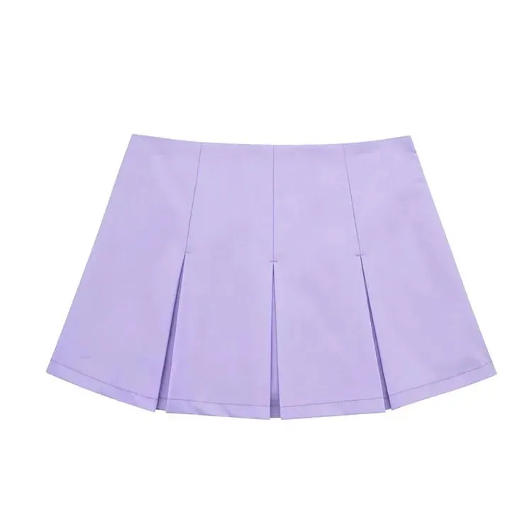 Znbbw 2023 Spring Autumn Fashion Pleated Shorts Skirt Casual Women Solid Color Simple Mini Skirt Bottom Female - Image 8