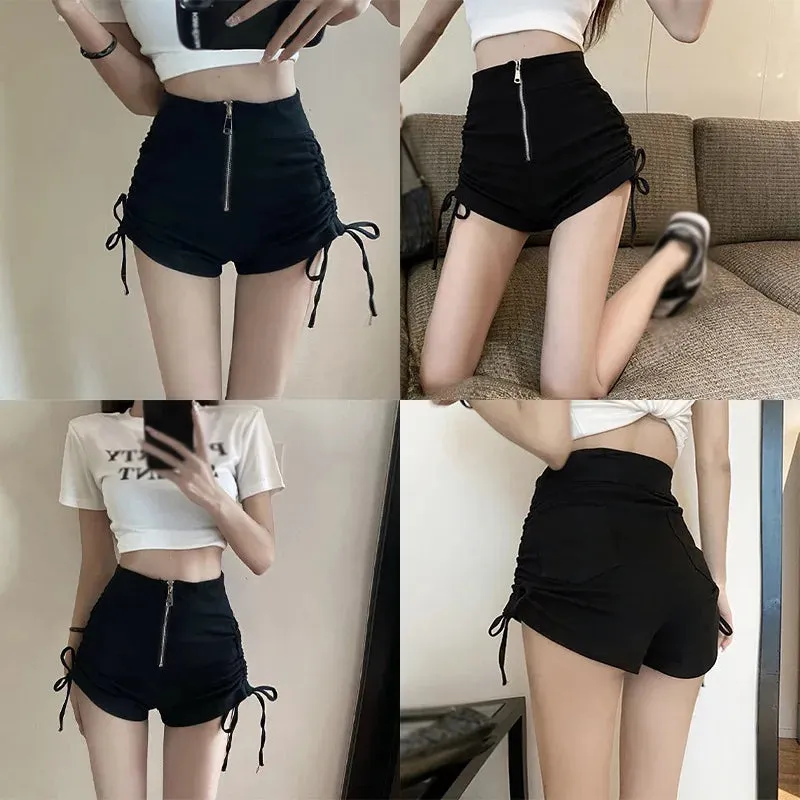 Znbbw Women's Hot Short High Waist Lady Shorts Fold Thin Drawstring Short - Image 6