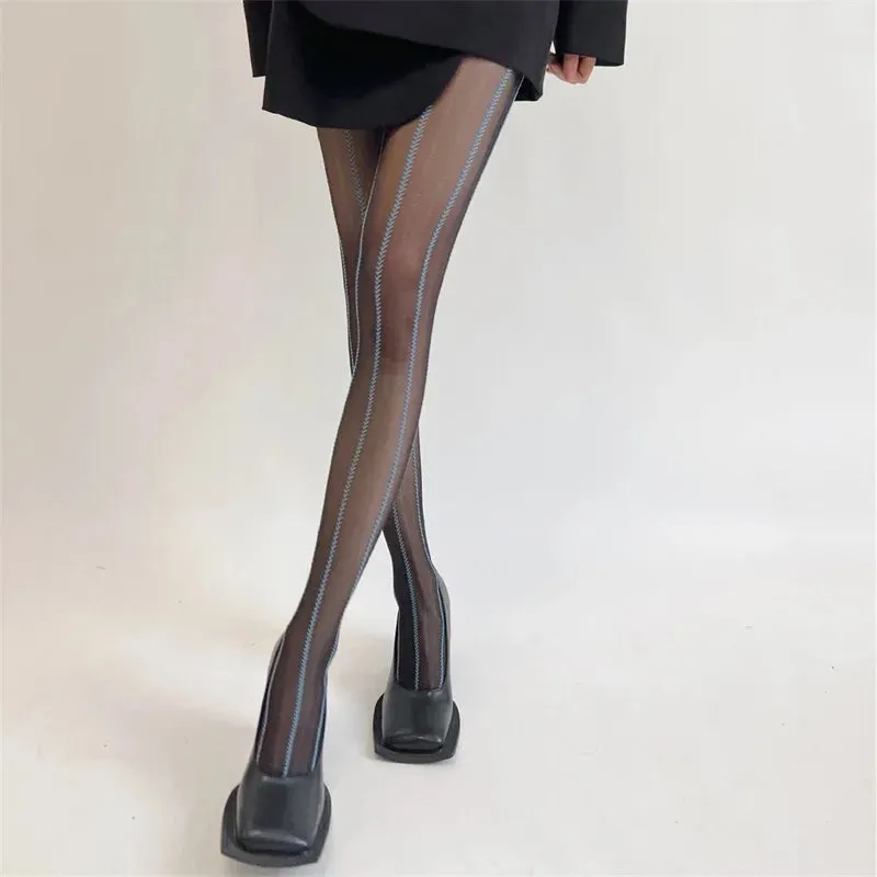 Znbbw Women y2k Sheer Stocking Leggings Wheat Jacquard Tights Pantyhose for Dress Date Club Streetwear - Image 4