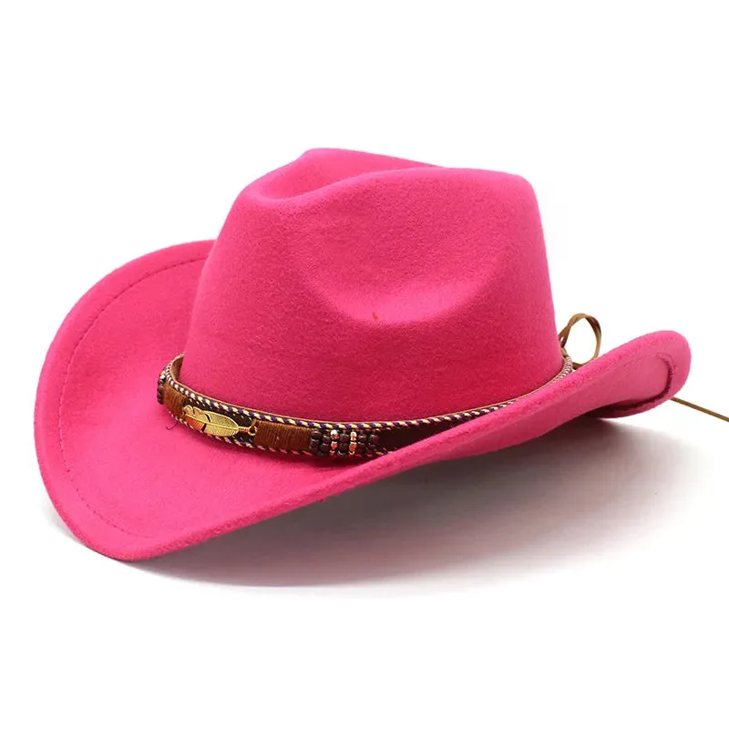 Znbbw Women Vintage Cowboy Fluffy Hat with Rhinestone Ladies Girls Cowgirl Glitter Hat Cap Headwear for Fancy Dress Cosplay Costume - Image 11