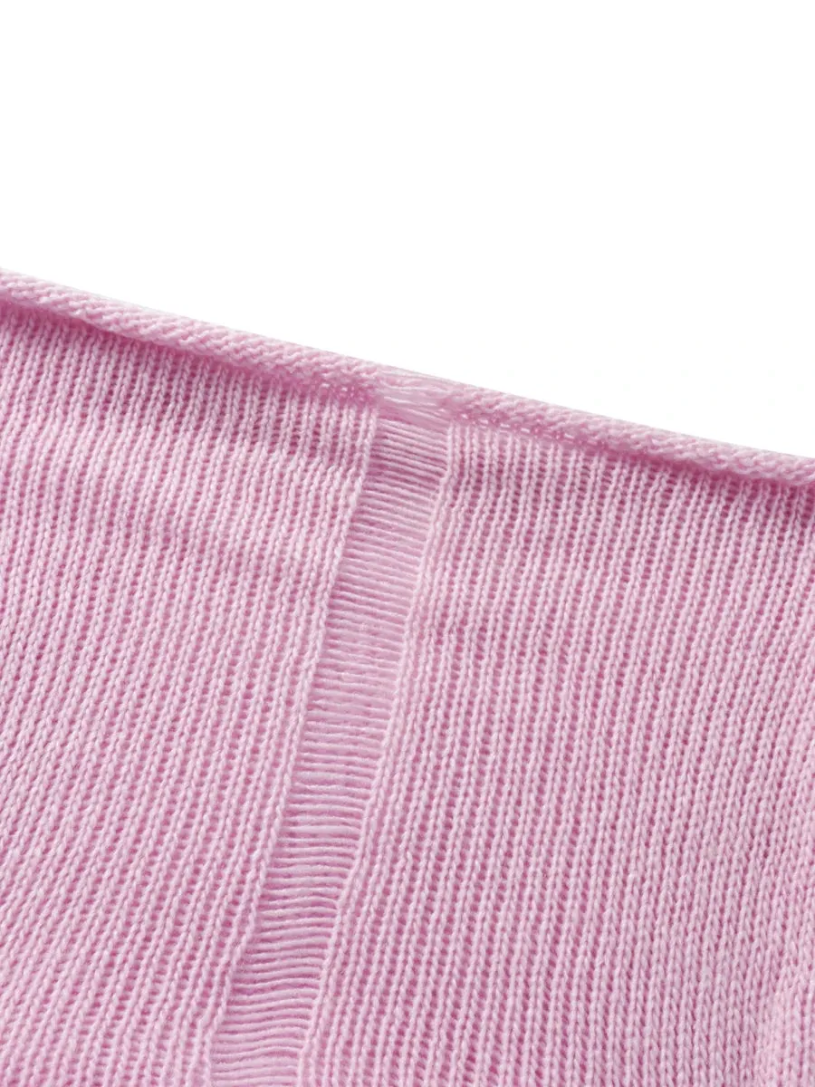 Znbbw Women Pink Wrap Chest Tube Tops Solid Color Knitted Hollow-Out Boat Neck Strapless y2k Tank Tops Summer Backless Bandeau Tops - Image 4